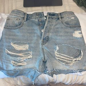 pacsun distressed denim shorts
